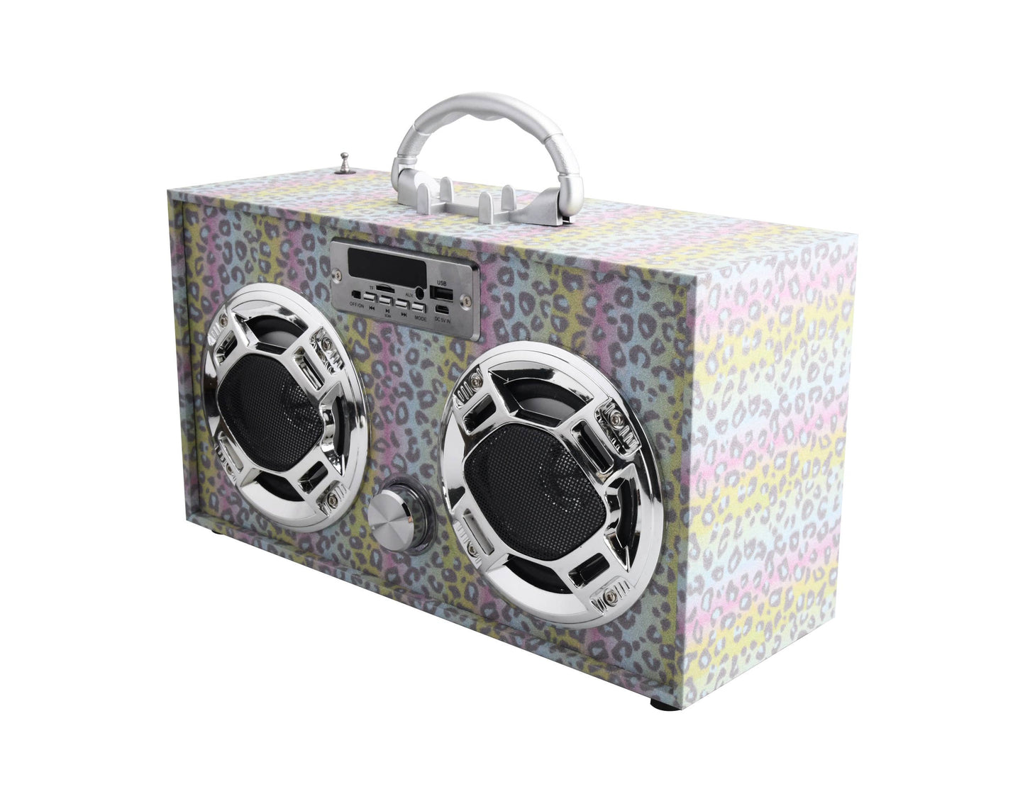 Glitter Leopard Wireless Boombox with FM Radio