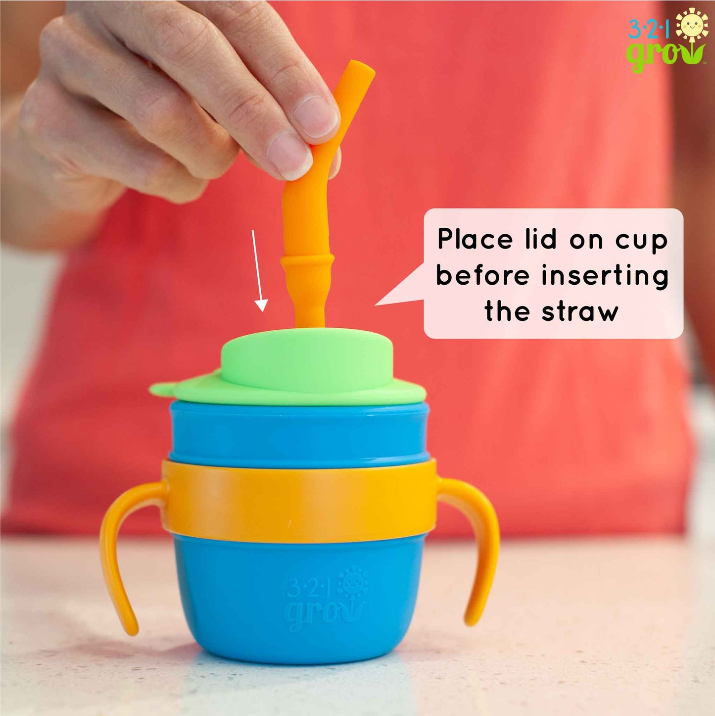 321 Grow Easy Learn Silicone Drink & Snack Set - Grape