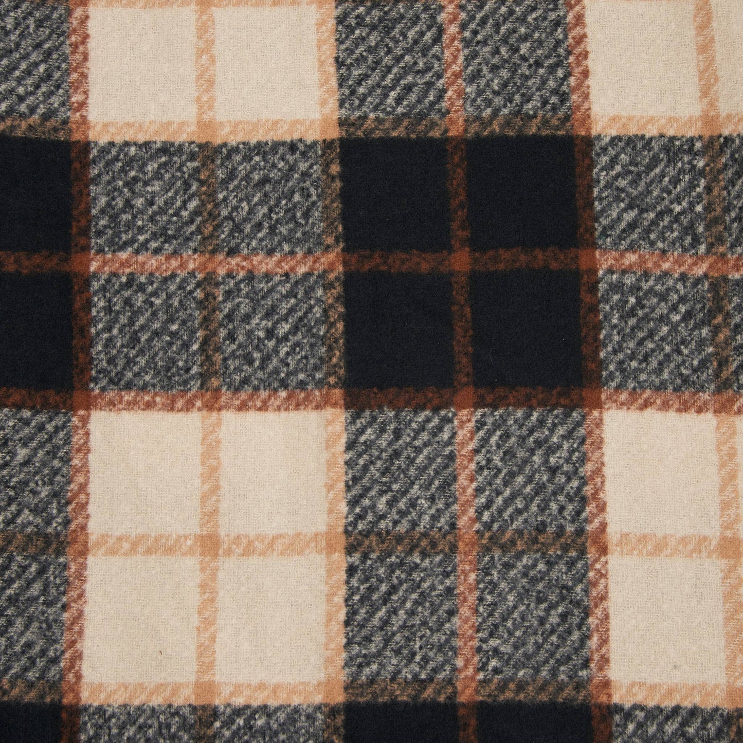 Kylie Windowpane Plaid Fringe Winter Scarf
