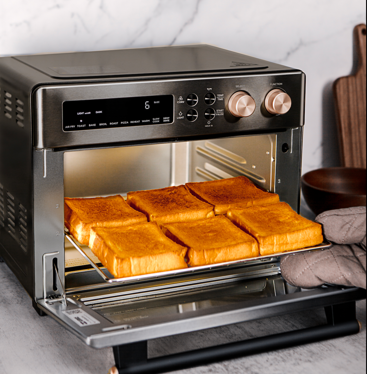 VAL CUCINA 10-in-1 Air Fryer Toaster Oven - Black Matte