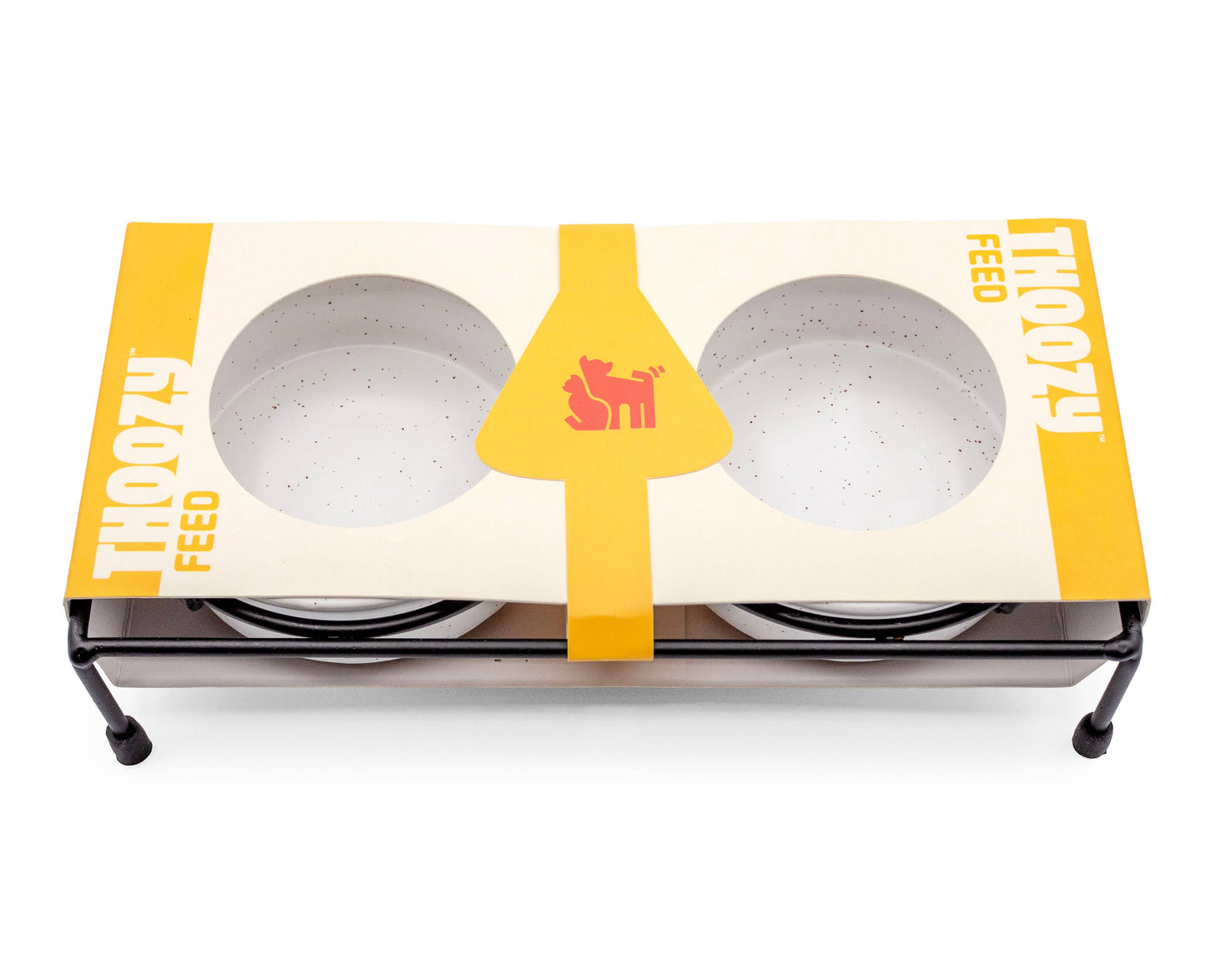 ThoozyPet Stoneware Pet Double Diner White 24 oz