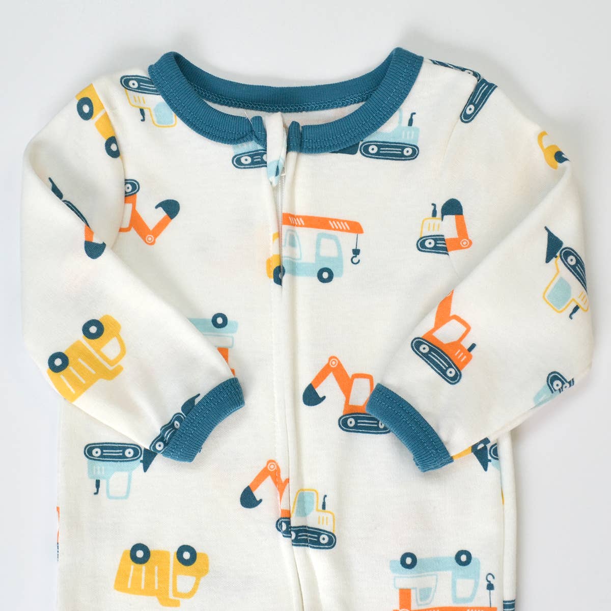 Vehicles Car Pattern Zipper Footie Pajamas Romper