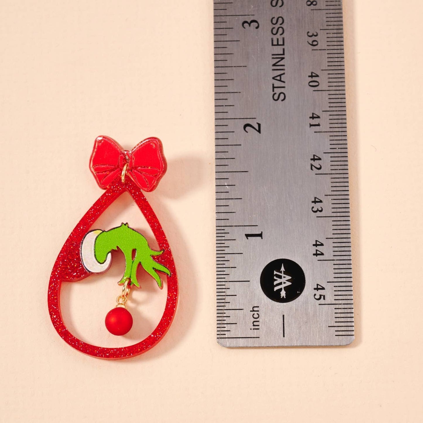 Christmas Green Monster Hand Dangling Earrings