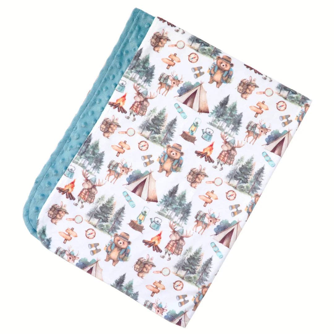 Baby & Toddler Minky Blanket - Let's Go Camping