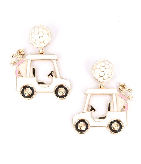 ( Y444 ) SPORT EPOY GOLF CART EARRING