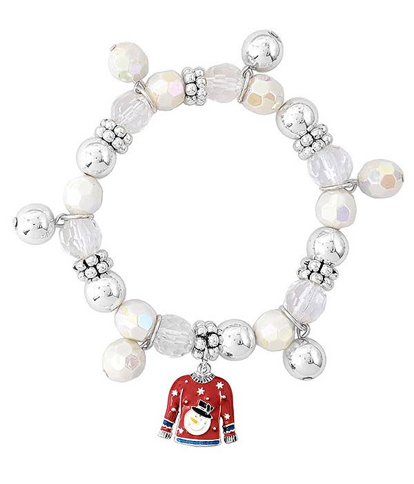 ( B766 ) CHRISTMAS BEAD BRACELET