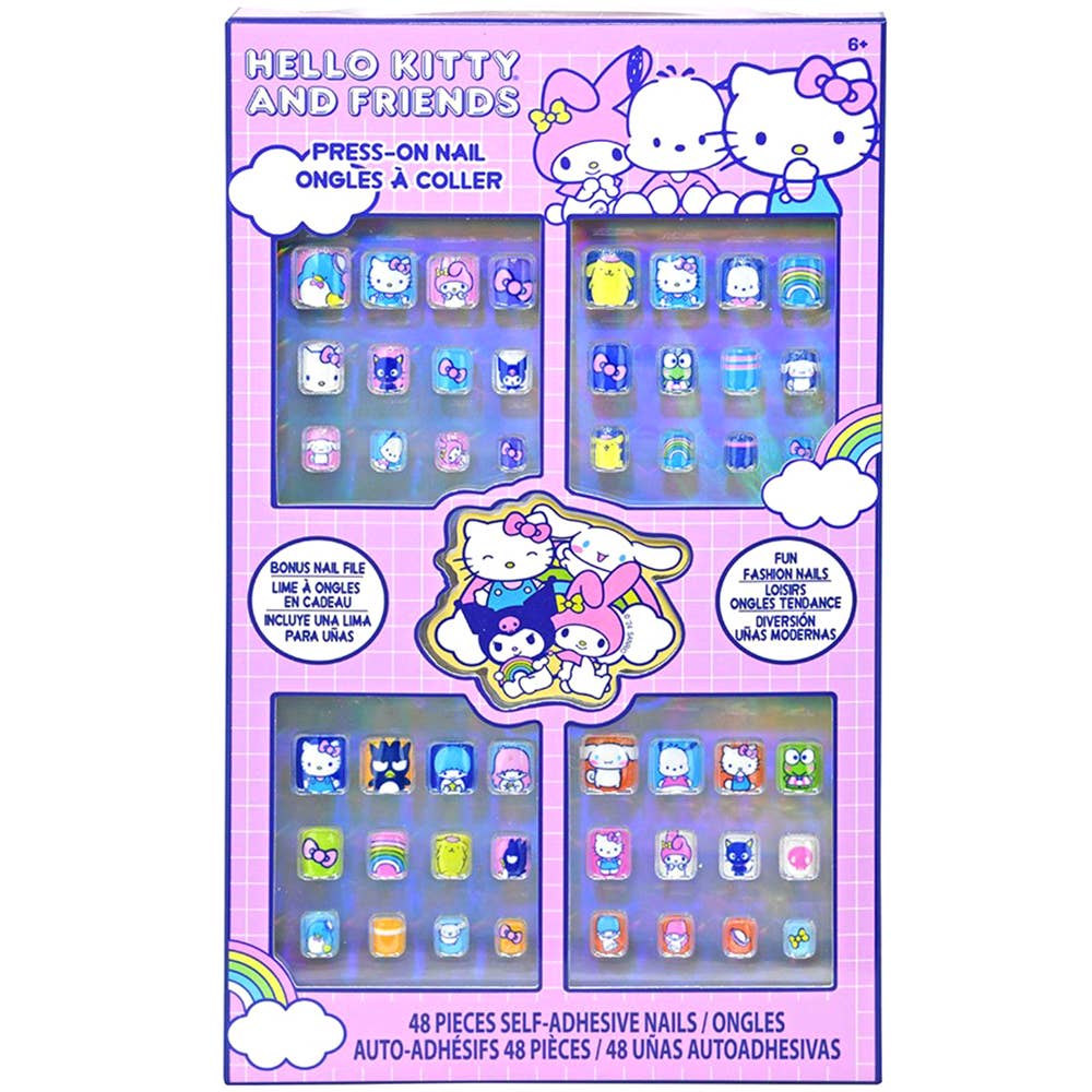 HELLO KITTY AND FRIENDS 48PC PRESS ON NAILS, HK1214GG