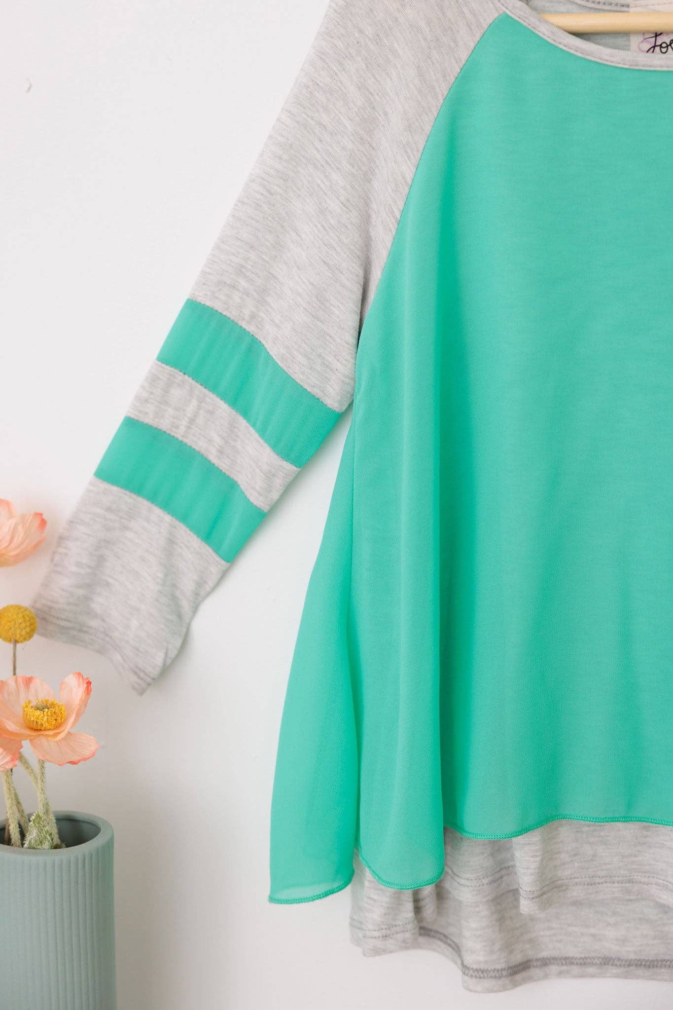 Girls Basic Soft Two Colors Long Sleeve Top