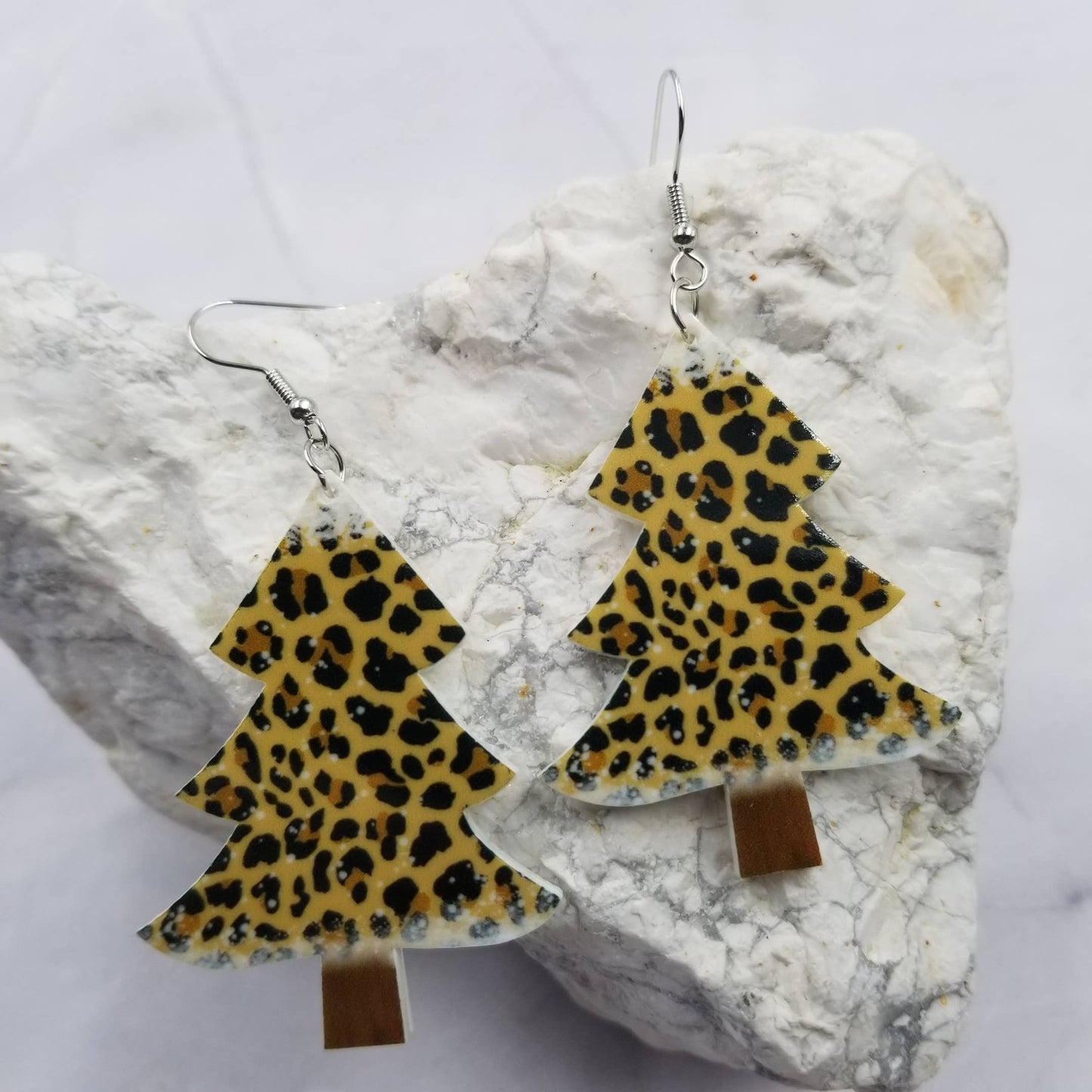 Leopard Christmas Tree Earrings