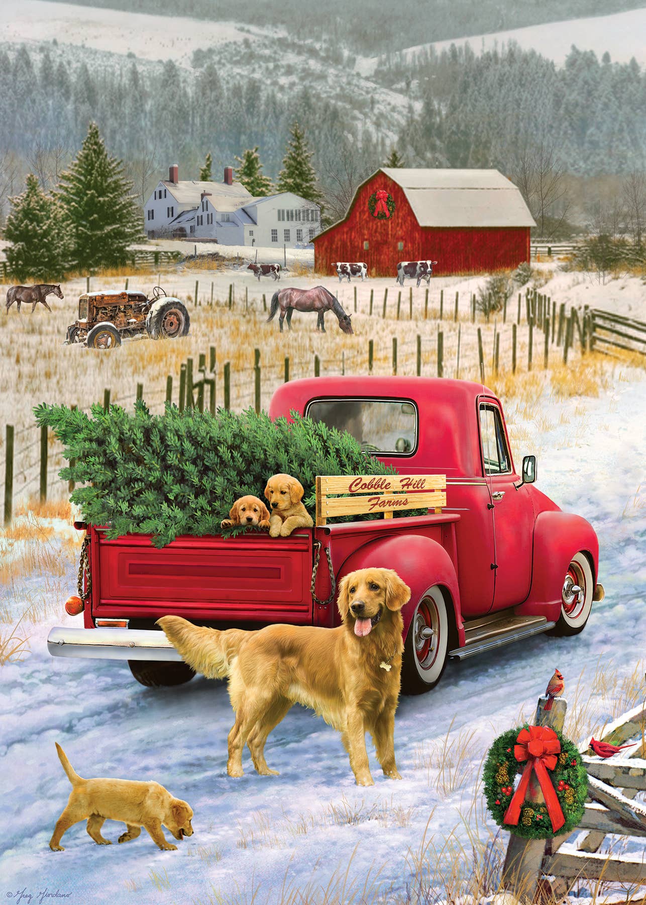 Red Truck Farm (tray) 35pc puzzle