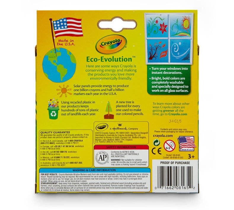 8 Count Crayola Window Markers