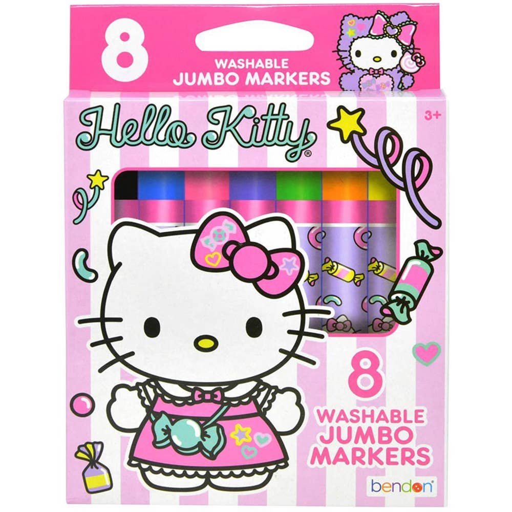 HELLO KITTY 8 COUNT JUMBO MARKERS, 60040