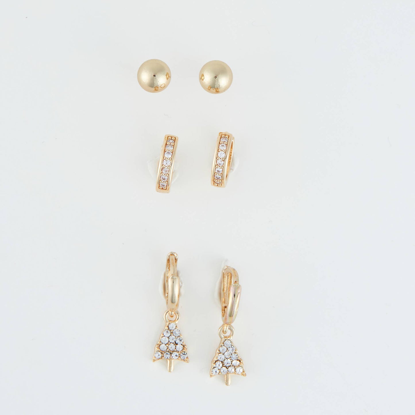 Holiday Christmas Gold Christmas Tree Earring Trio