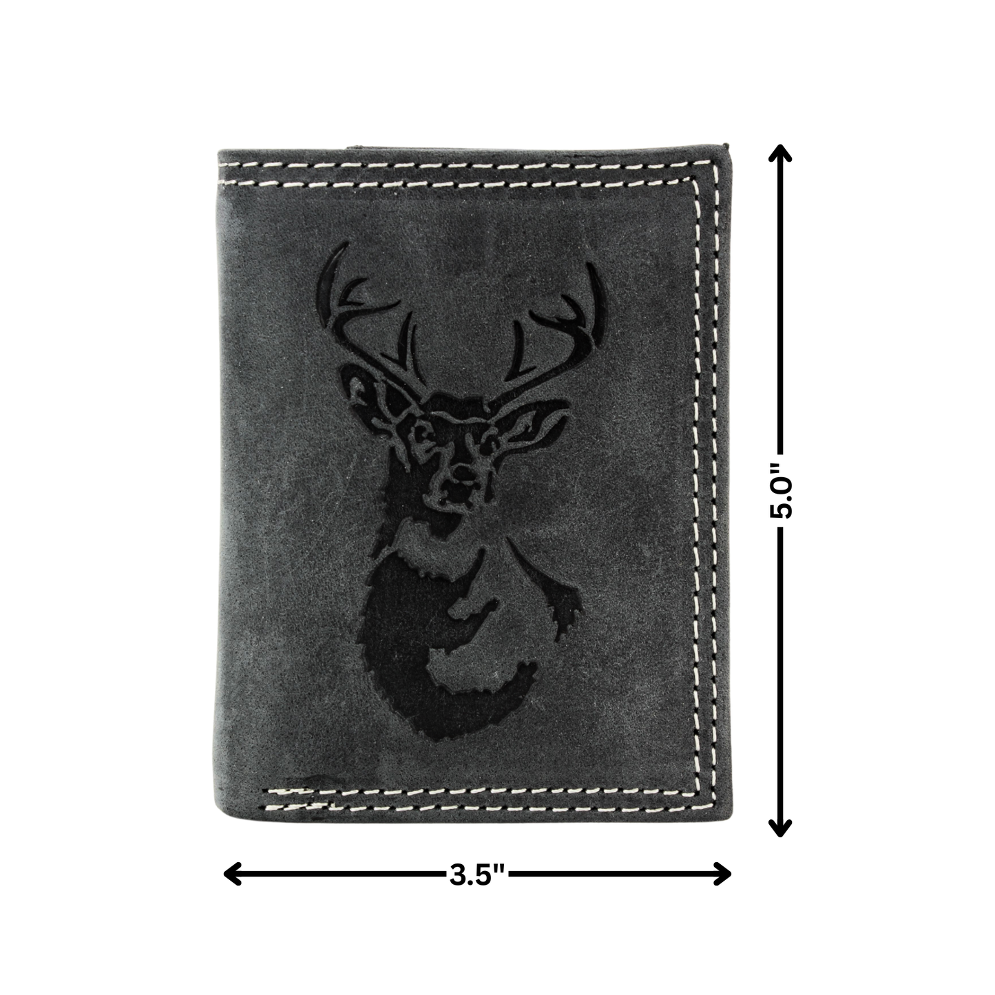 Men’s Tri-Fold Wallet with Deer Emboss ABMWVT 05