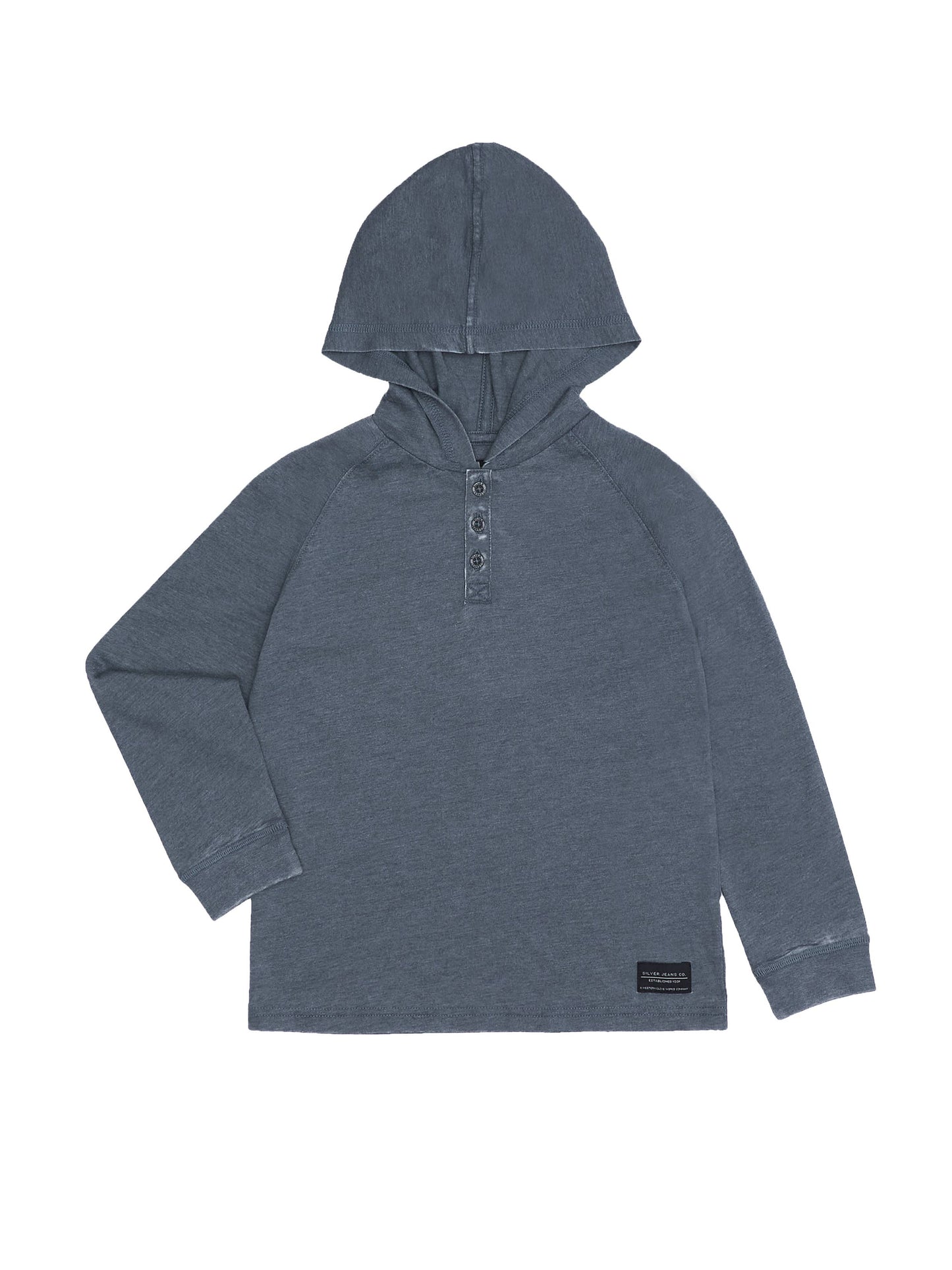 BOYS ACID WASH HENLEY HOODIE