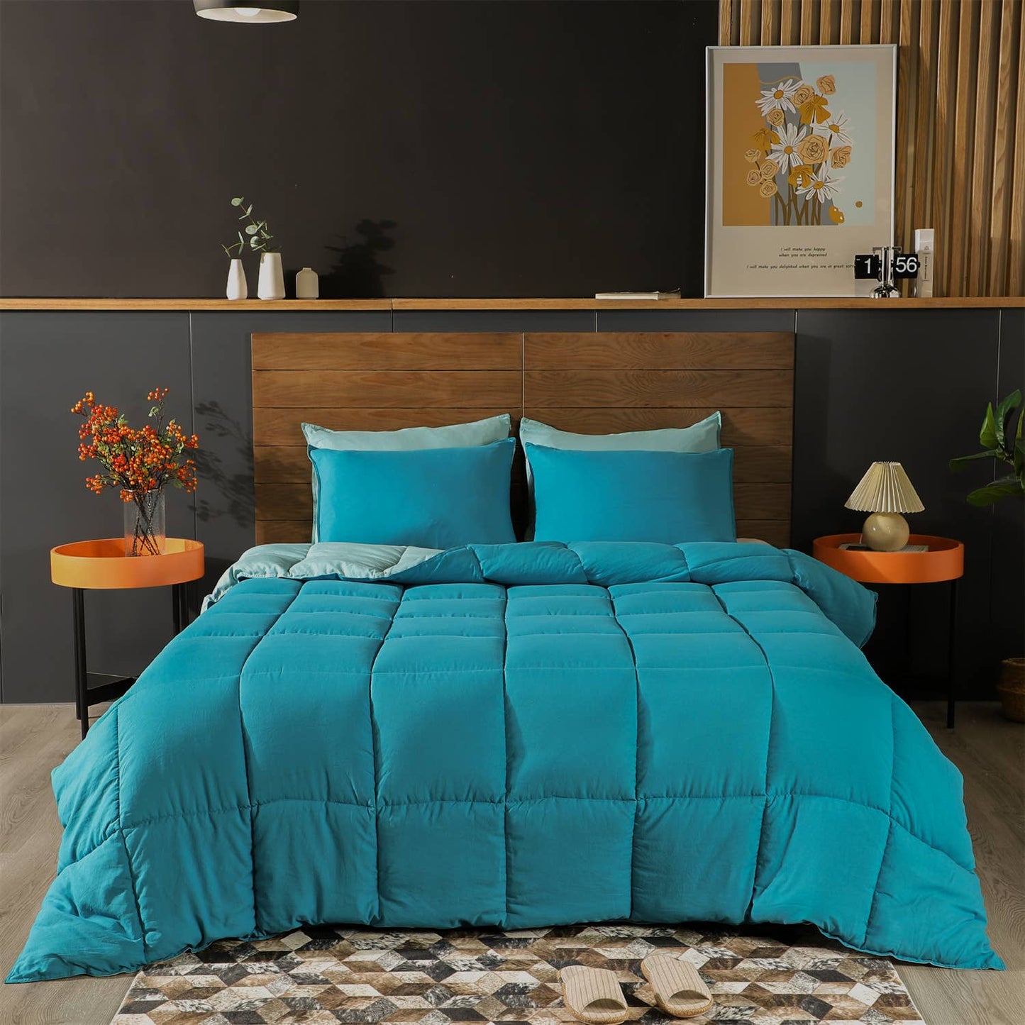 Down Alternative Comforter Set Reversible Duvet Insert