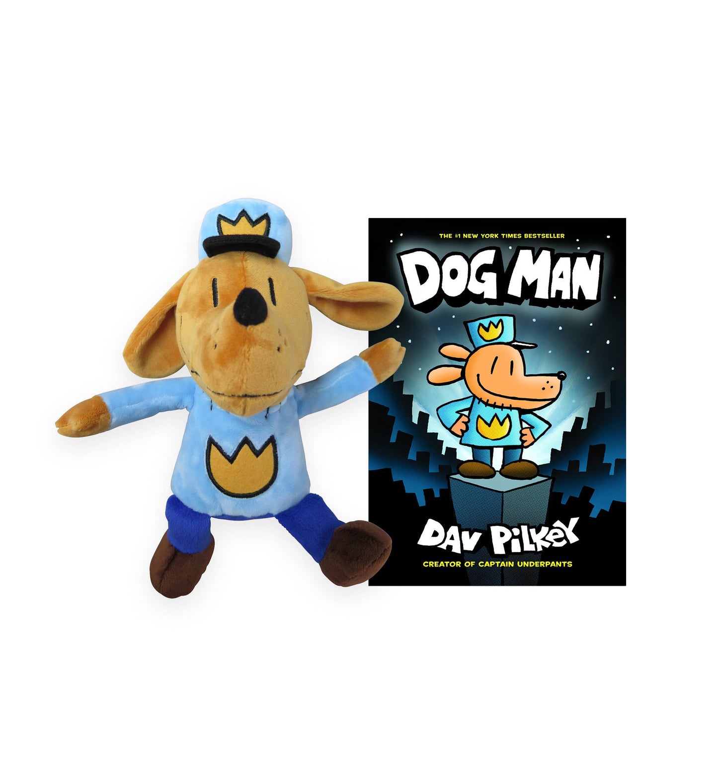 Dog Man Plush with hardcover book