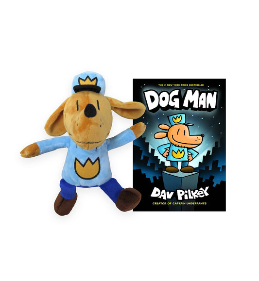 Dog Man Plush with hardcover book