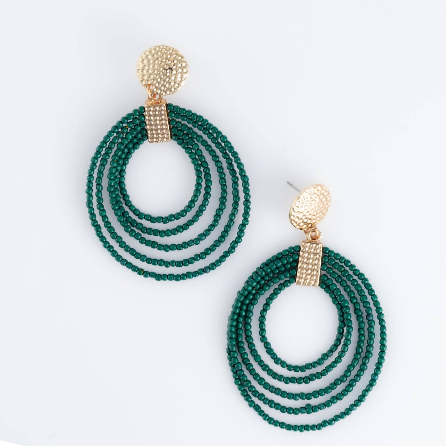 Marise Hoop Seed Bead Nickel-Free Drop Earrings
