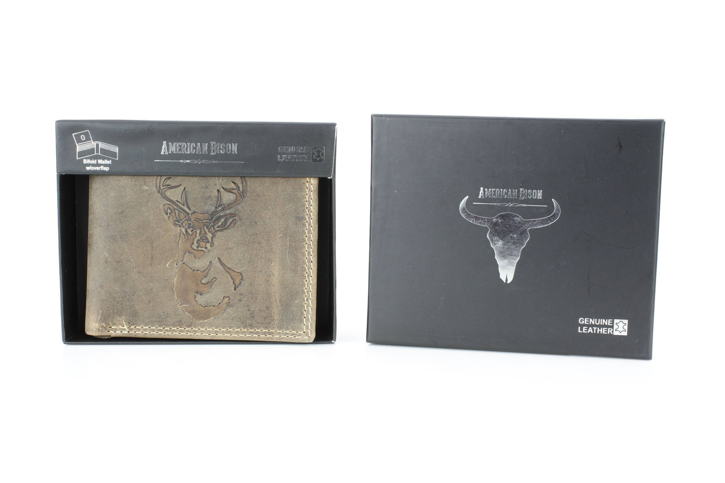 Men’s Bi-Fold Wallet with Deer Antler Emboss ABMWVT 03