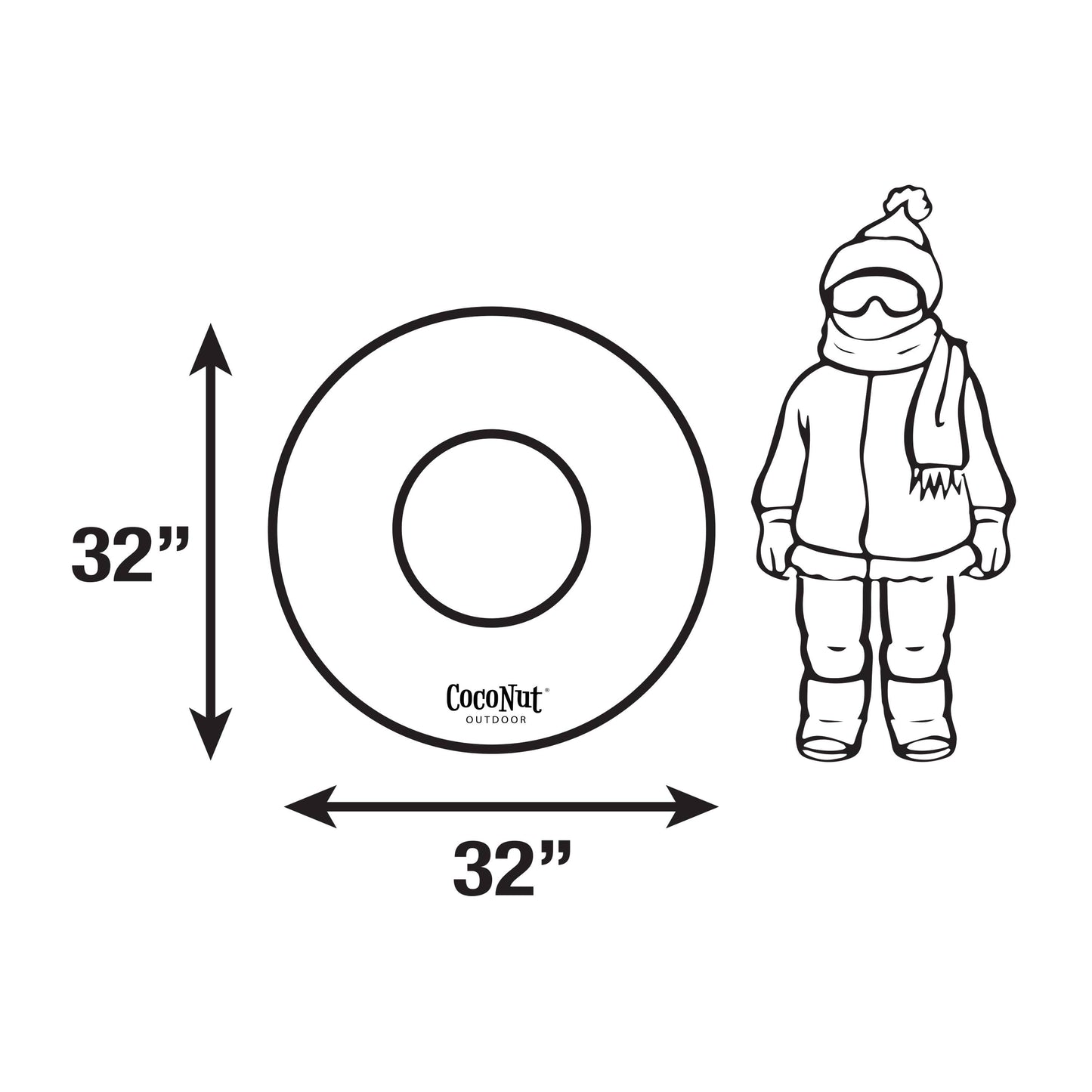32" Junior Snow Tube - Snow Much Fun! Penguin