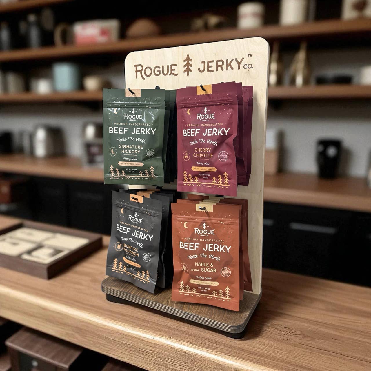 FREE Counter Display Package: 16 of Each Beef Jerky Flavor!