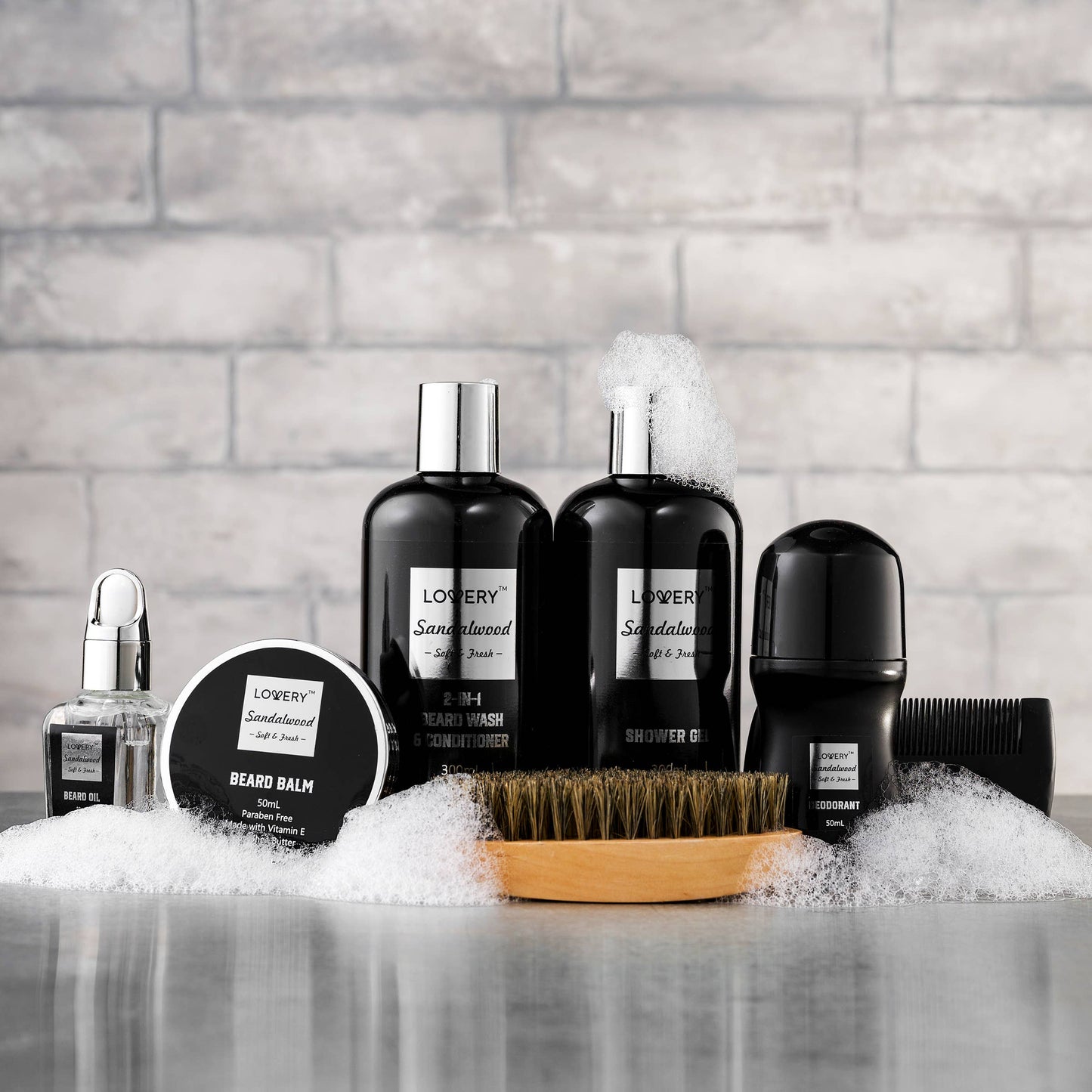 Luxury Beard Grooming Kit for Men, Sandalwood Bath Gift Set