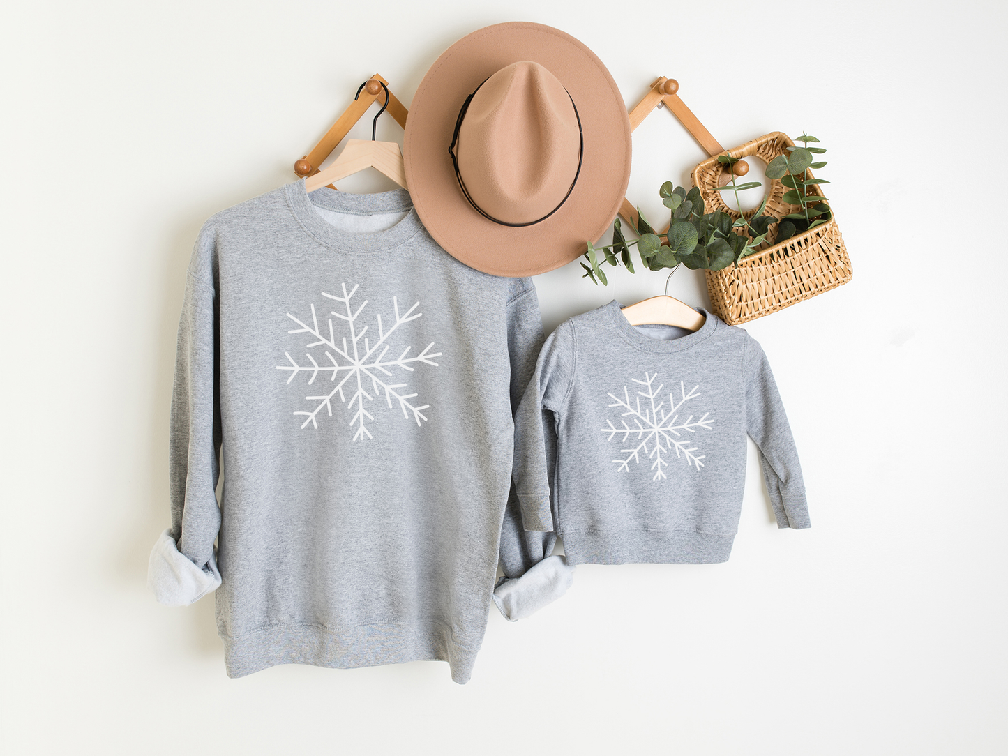Snowflake Sweatshirt, Minimal Holiday Family Christmas