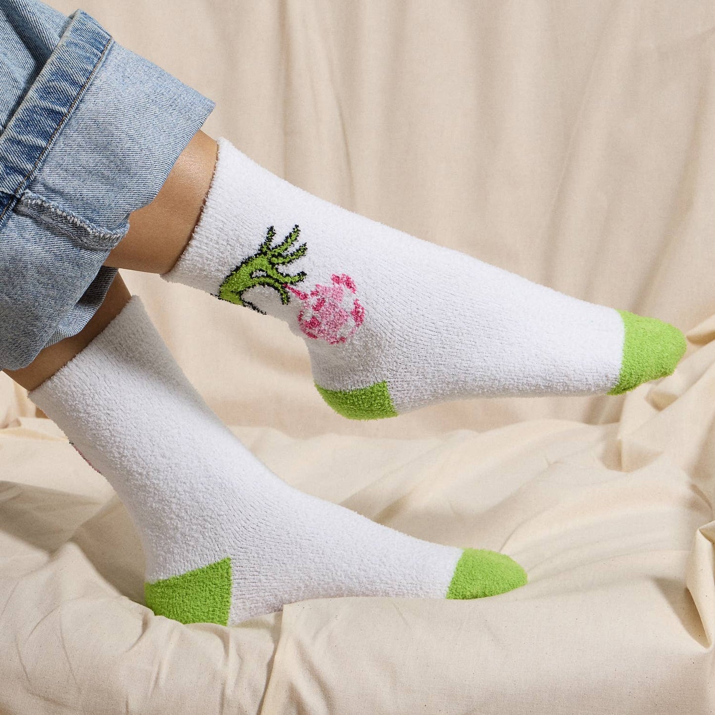 Holiday Sock Gift Set with Green Monster Designs