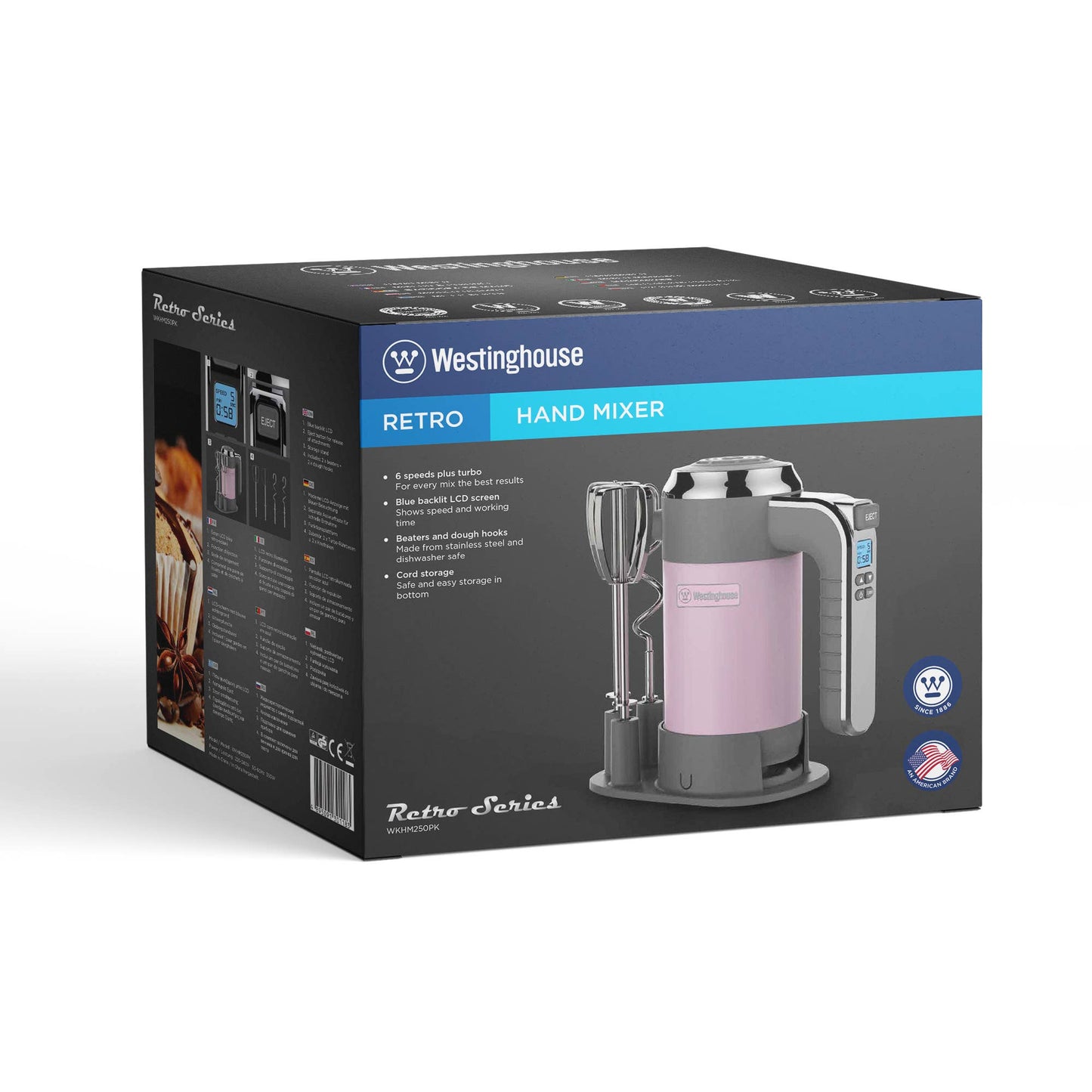 Westinghouse 5-Speed Hand Mixer with Base - Retro Series