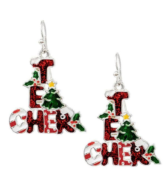 ( H710 )  CHRISTMAS THEME EPOXY EARRING - TEACHER