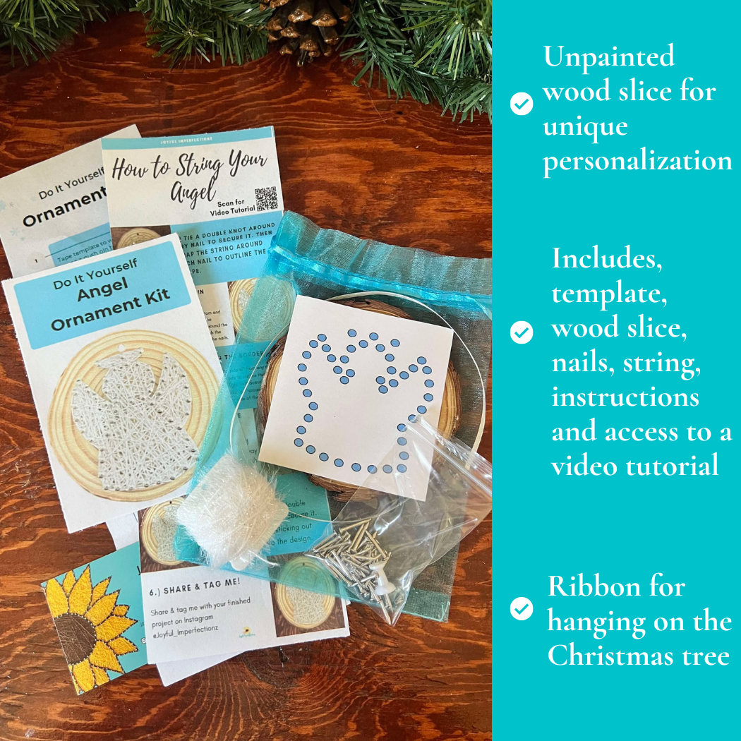 Angel String Art Ornament Kit: DIY Christmas Craft