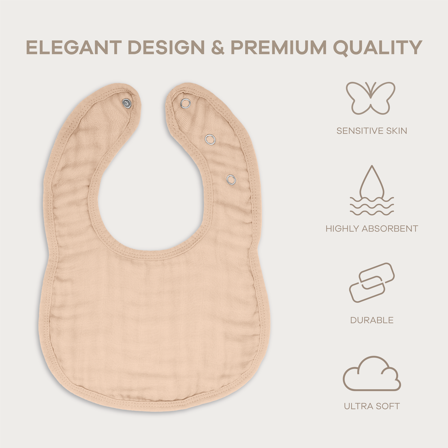 Muslin Cotton Baby Bibs Adjustable Size by Comfy Cubs