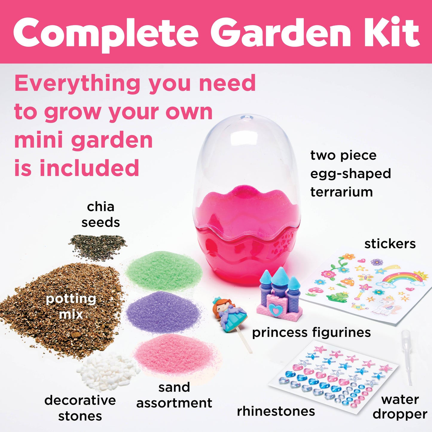 Grow a Mini Garden - Princess - DIY Craft Kit for Kids