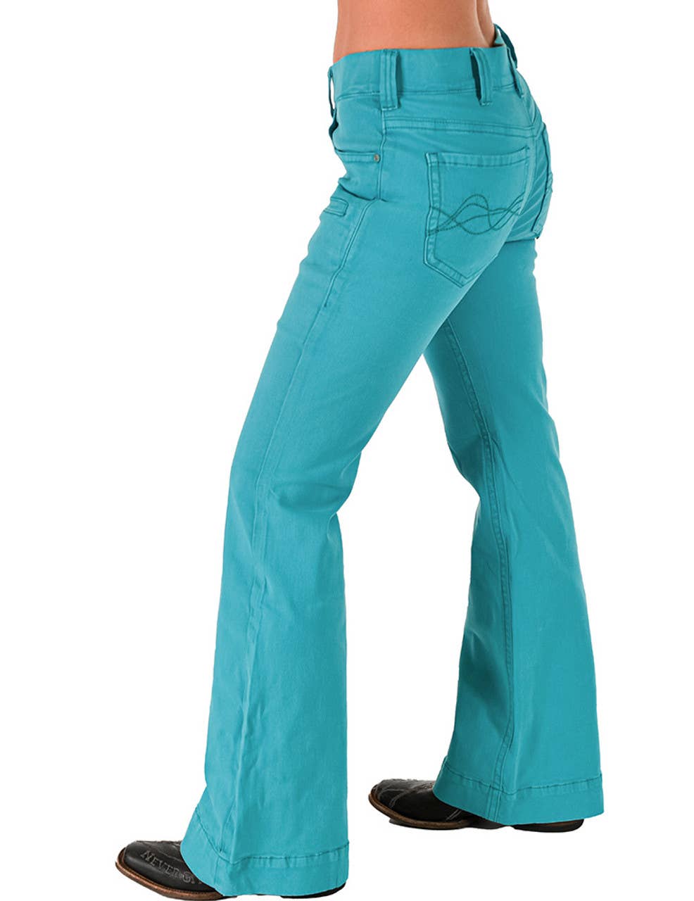 Turquoise Pull-On Trousers