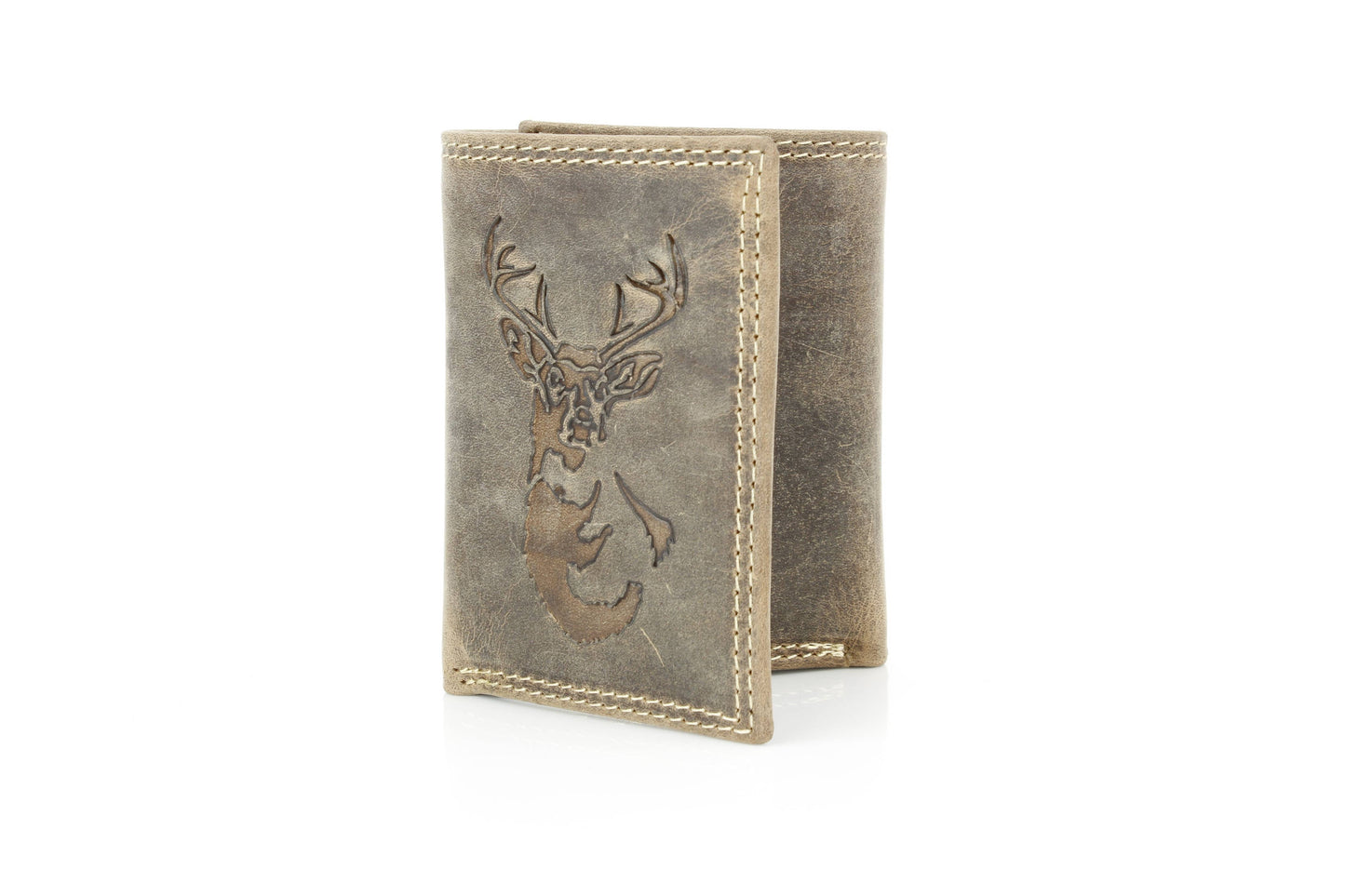 Men’s Tri-Fold Wallet with Deer Emboss ABMWVT 05
