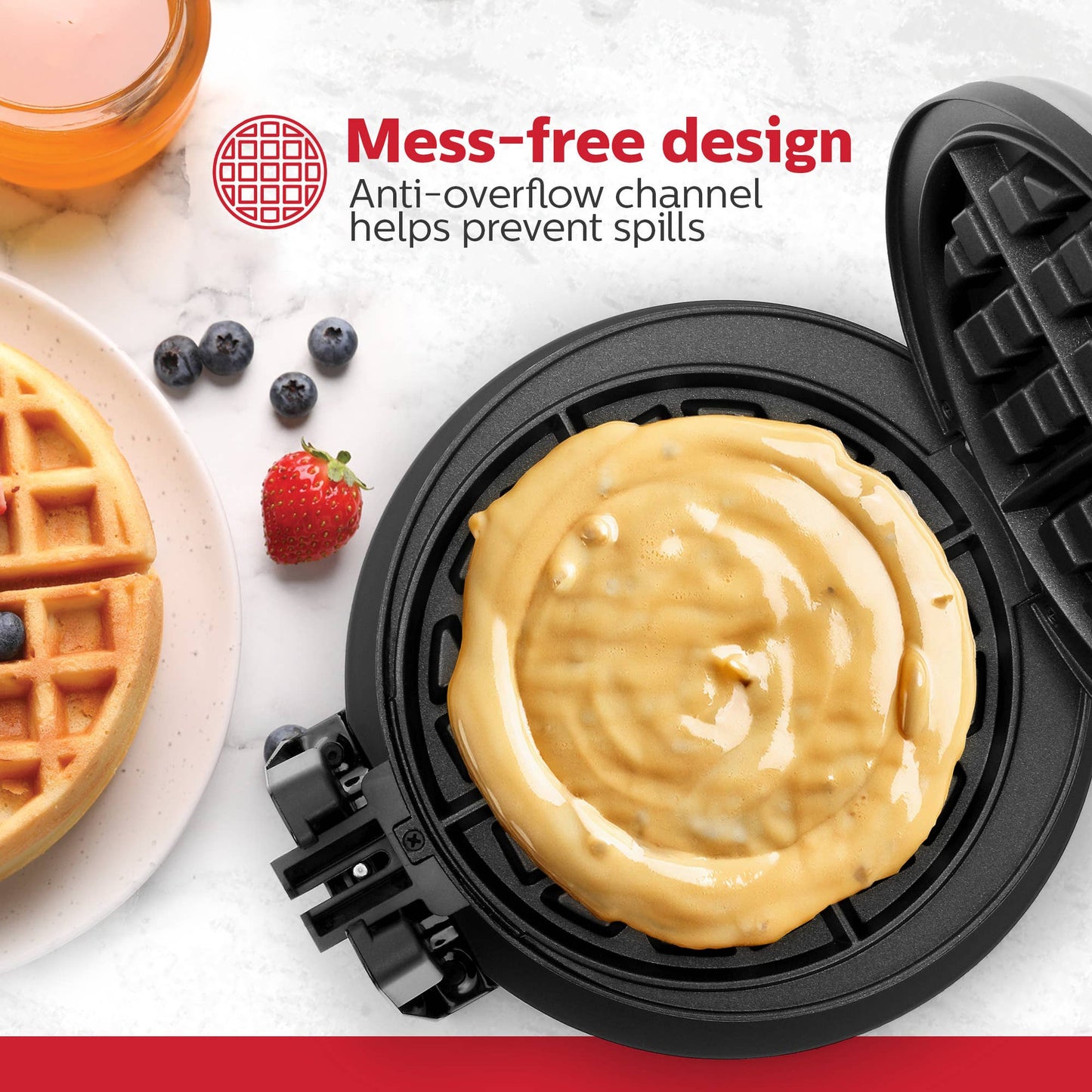 7" Rotary Belgian Waffle Maker Stainless Steel - Individual