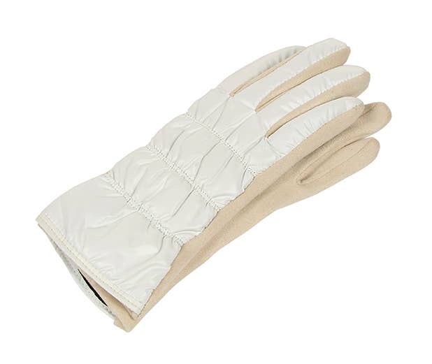 Puffer Fleece Lined Gloves, 5 Assorted