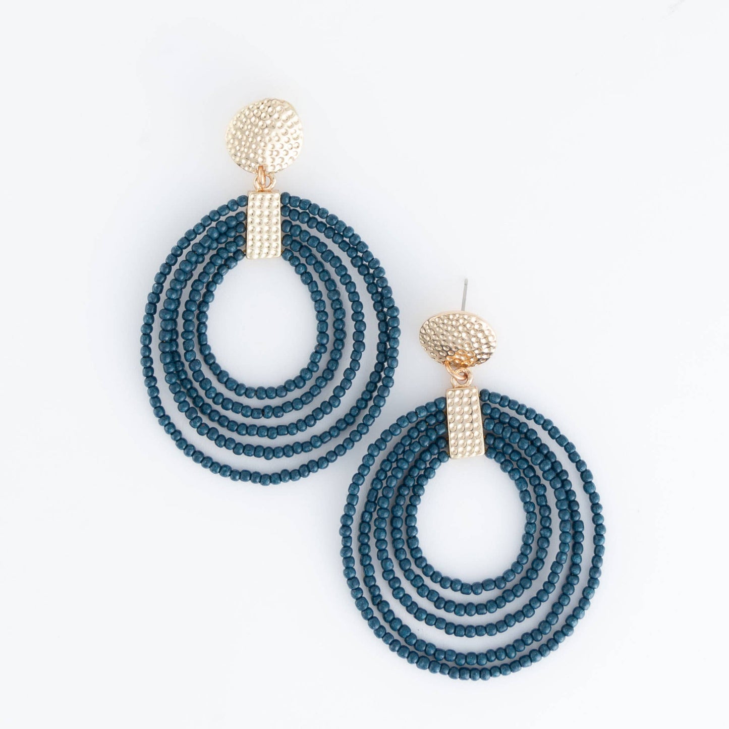 Marise Hoop Seed Bead Nickel-Free Drop Earrings