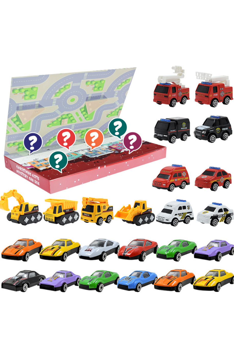 (CARS)25 DAYS UNTIL CHRISTMAS CALENDER FIDGET TOY.