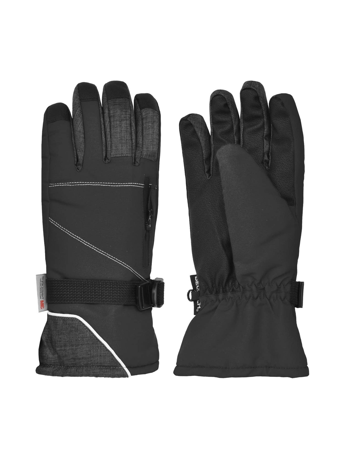 Women's Snowboard Glove, Heather Grey Colorblock