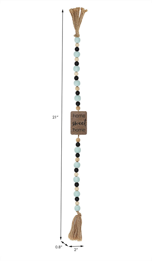 Home Sweet Home Wood Beads Decor with Jute Tassels