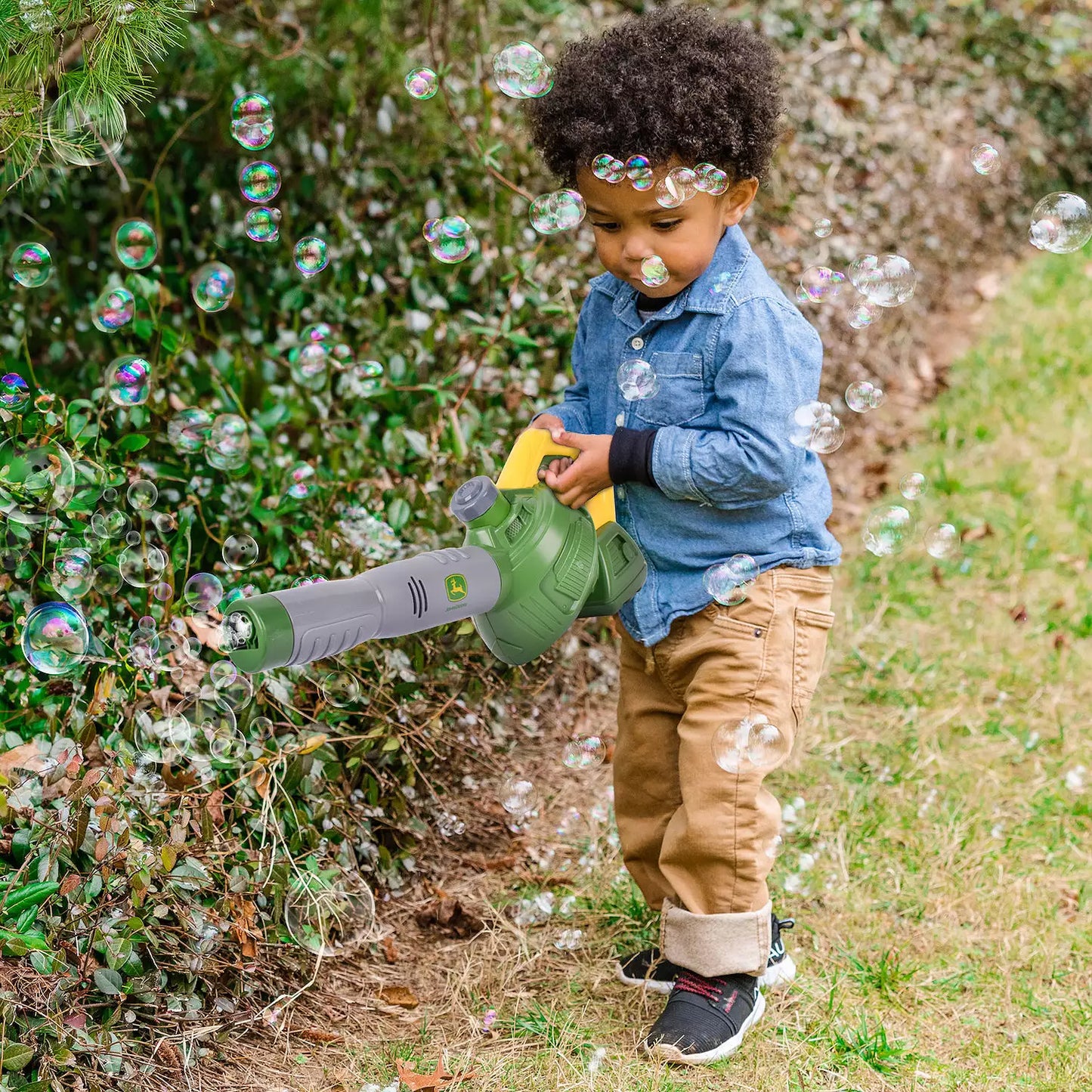 John Deere Bubble Leaf Blower Toy Playset for Kids