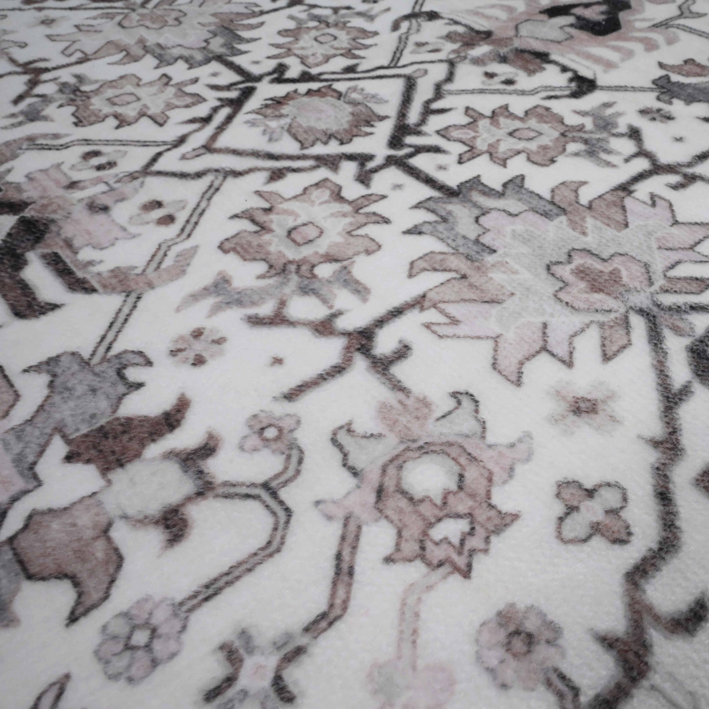 Bibb Home Washable Flannel Printed Accent Rug with Latex Bac
