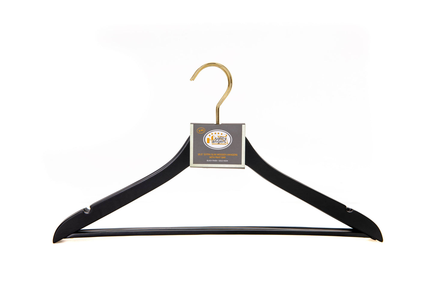 WS70 Ultra Slim Suit Hangers with Pant Bar Black/gold - 100