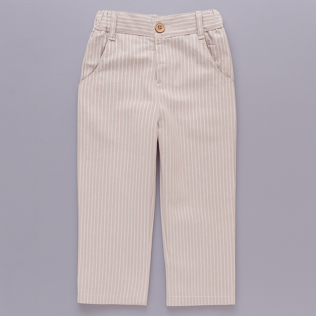 Khaki White Formal Wear Shirt, Pants & Vest 3pcs Boy Outfit