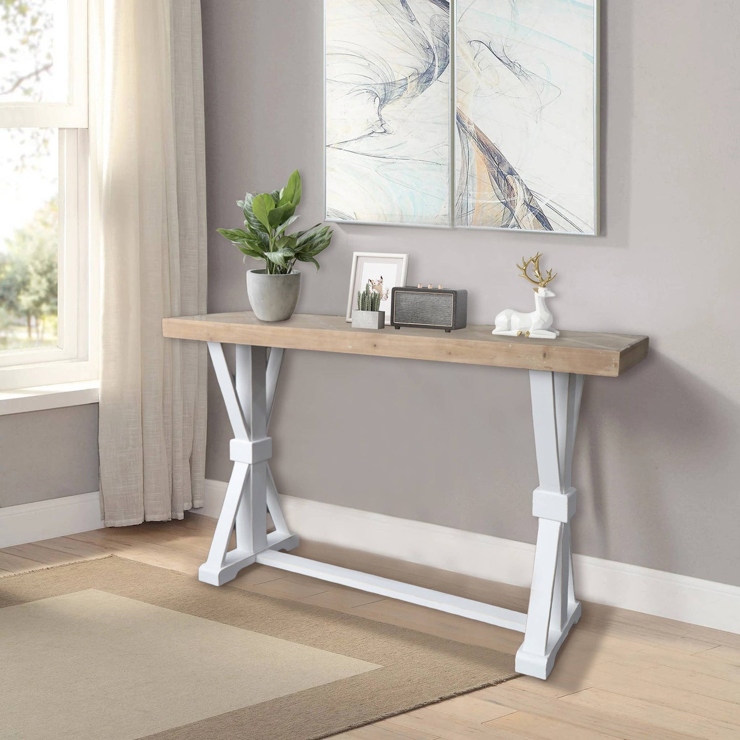 Farmhouse Wood Console Table