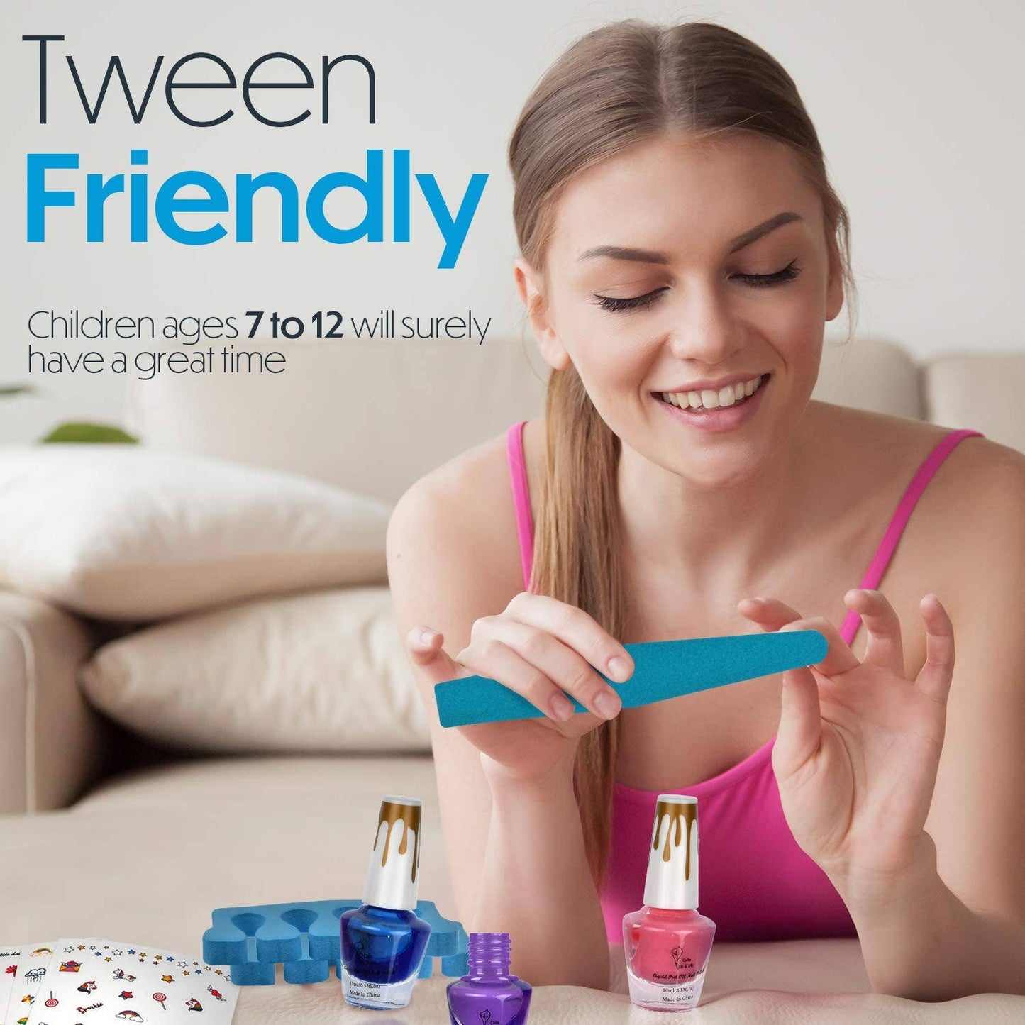 Nail Art Kit for Kids and Tweens - Non Toxic Nail Gift Set