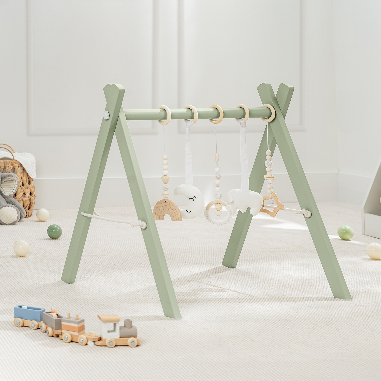 Wooden Baby Play Gym, Baby Activity Gym by Comfy Cubs