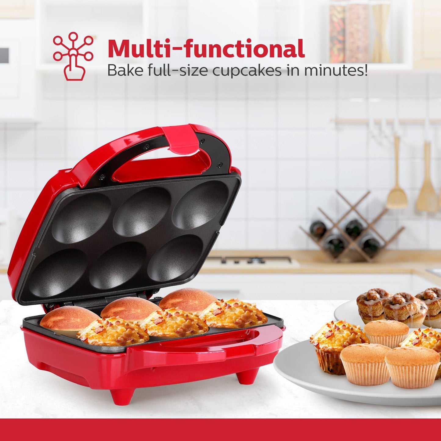 Holstein Housewares Cupcake Maker 6 Full Size Muffins